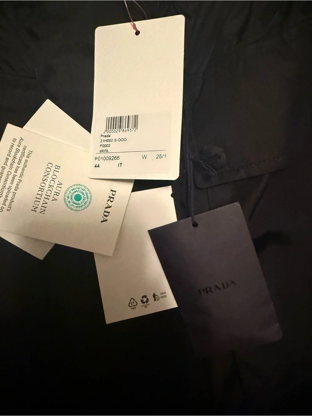 Prada Black Mini Skirt with Elastic Waist and Triangle Logo